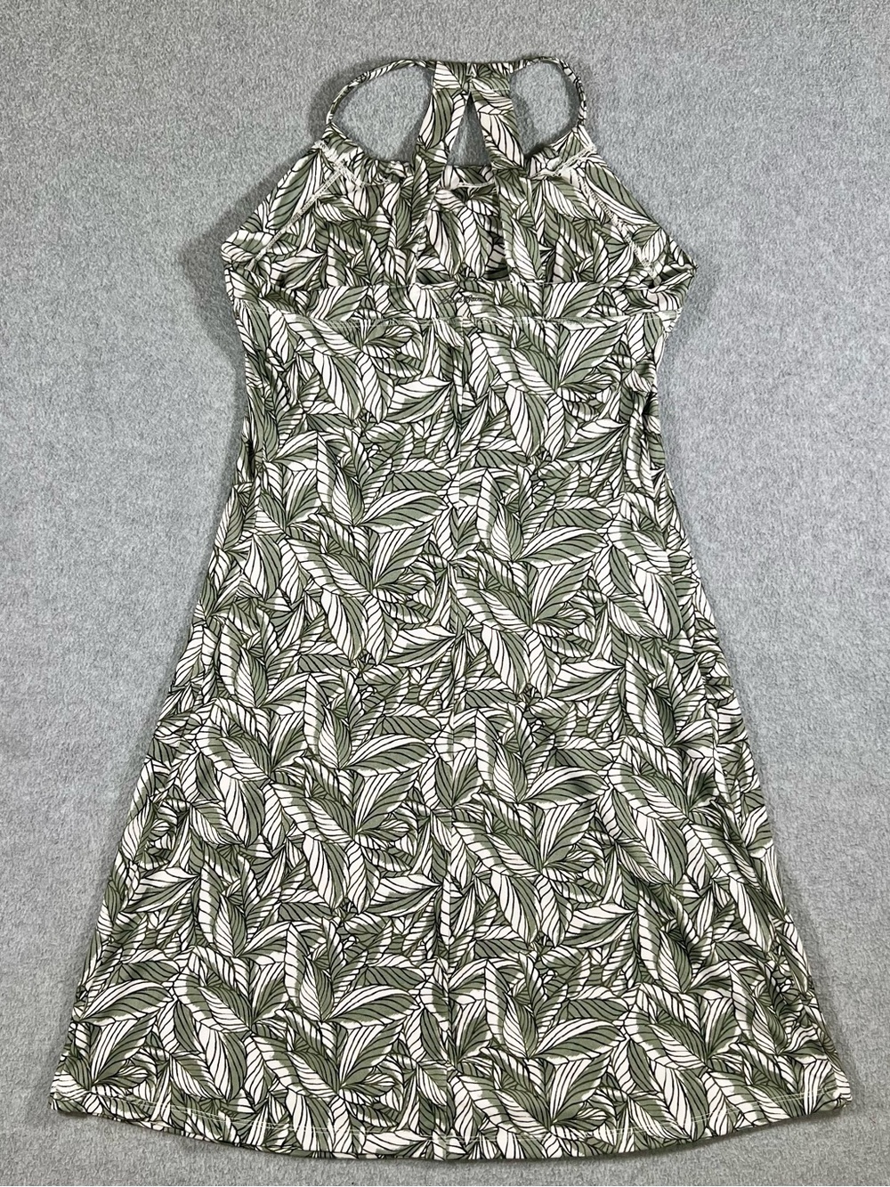 Eddie Bauer Harmony Active Dress Moisture Wick Built-In Bra Green Palm Print XS - Picture 6 of 11